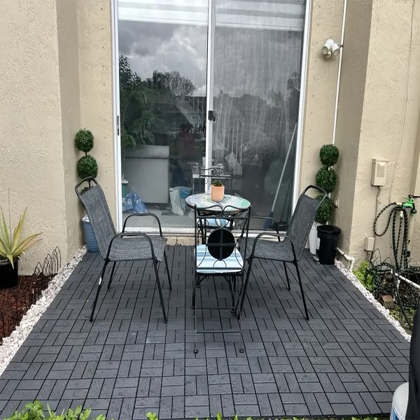 waterproof interlocking deck tiles waterproof anti slip interlocking patio tiles | ideal for garden, walkway, balcony, courtyard and porch decoration, made of plastic material, easy to clean and maintain
