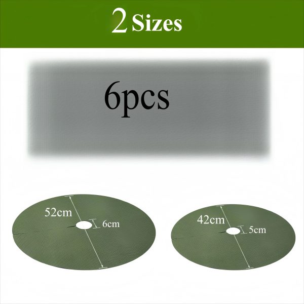 6pcs 16.54u002f 20.47u002f 32.28inch tree mulch ring landscape fabric, non woven weed control round mats, tree protector mat root protect