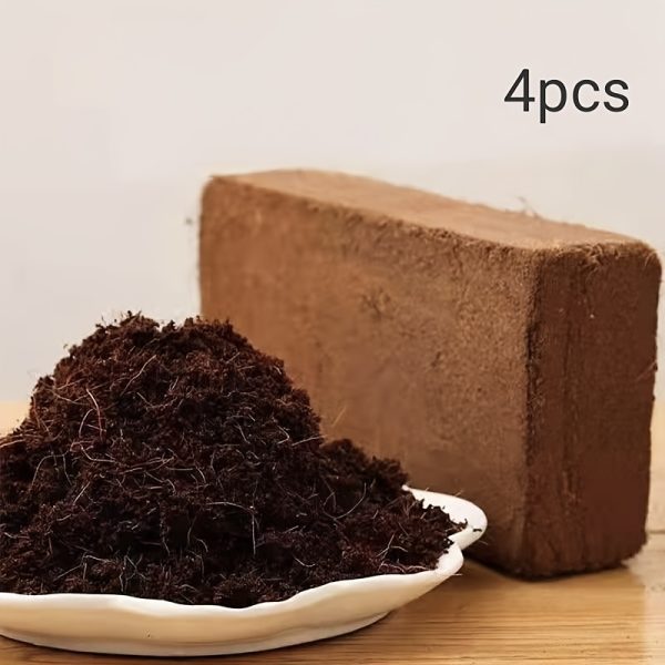 compressed coconut coir fiber blocks easy to expand, low ec & balanced ph, floating grow medium for vegetables, herbs, flowering plants, coconut fiber for plants, vegetable gardening, beachthemed decor, material