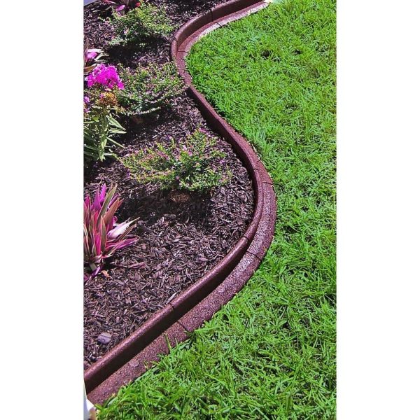 ecoborder 4 ft. brown rubber landscape edging (1 pack)