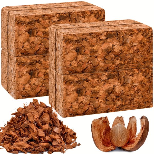 2u002f4u002f6 pack 100% coconut husk chips low ec & ph balanced, high expansion coco husk mulch for garden, flowers, herbs planting substrate with natural drainage & soil erosion control, flower plant support, highquality mulch
