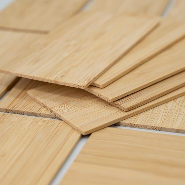 20pcs recycled bamboo engraving blanks natural wood rectangle craft sticks for diy art, jewelry making & gifts, smooth surface for engraving tools, wooden cutouts for crafts, diy art projects, simple design