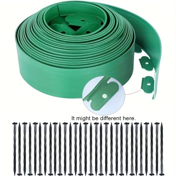 easy to install no dig garden border kit with 15 sturdy nails durable pet landscape border for flower beds, paths and lawn separations