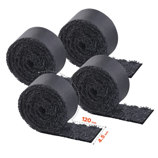 vevor rubber mulch for landscaping, 1 roll u002f2 rollsu002f4 rolls rubber mulch mat 96 inchu002f120 inch, permanent rubber pathway, natural looking black mulch garden edging for plants, vegetables & flower garden barrier